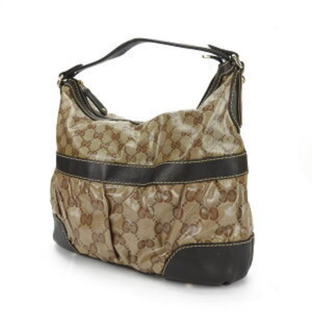 Gucci canvas Beige Shoulder Tan GG bag leather Hobo brown crystal
